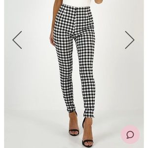 Showpo Black and White Checkered Pants